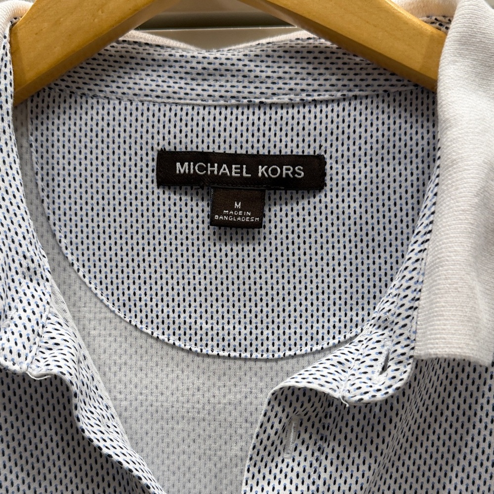 Michael Kors Blue and White Polo Shirt for Men - Picture 2 of 4